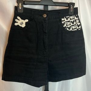 Mickey & Co Black and White Vintage Mickey Denim Shorts, size 7/8